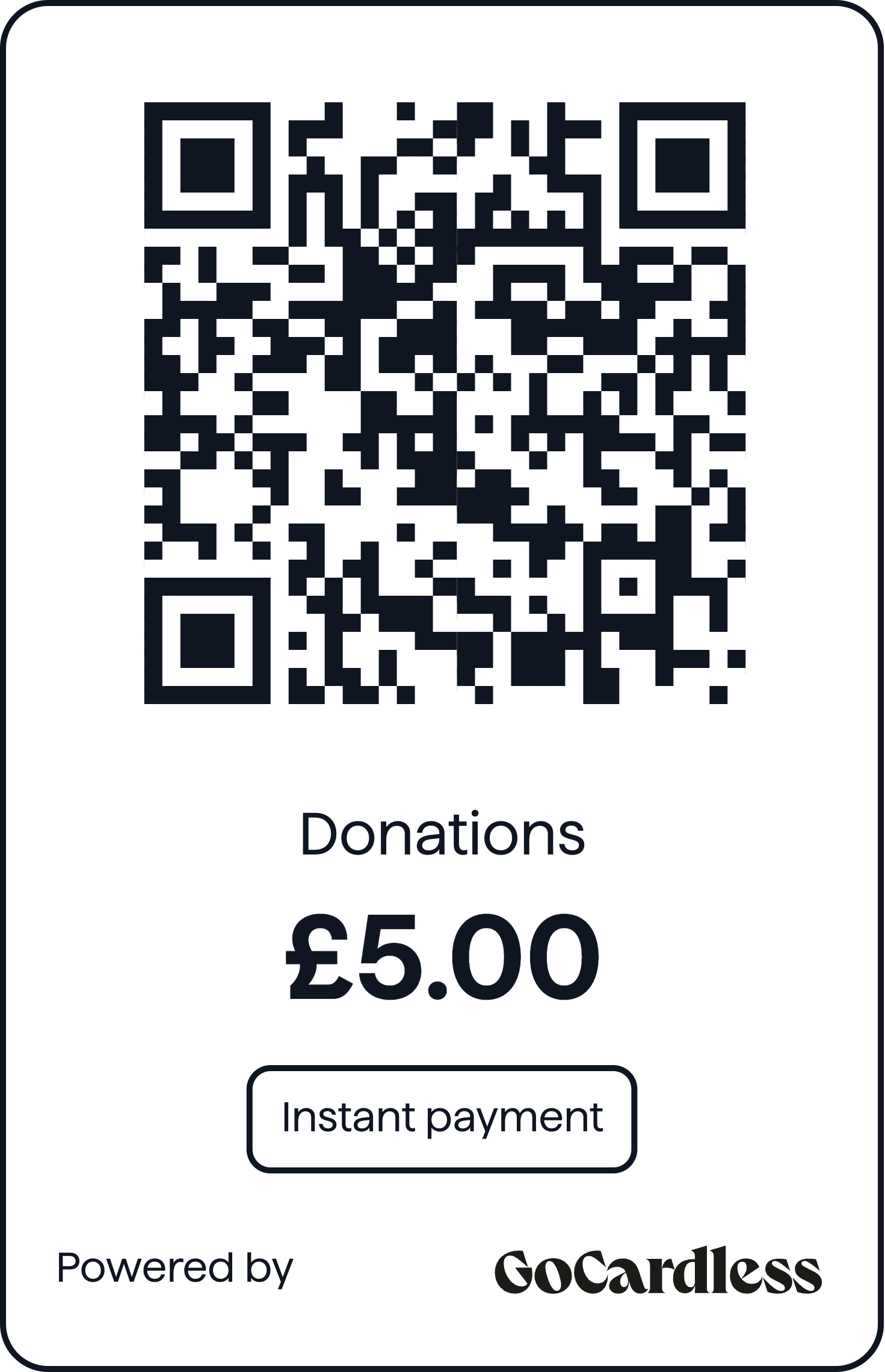 GoCardless £5 donation QR code
